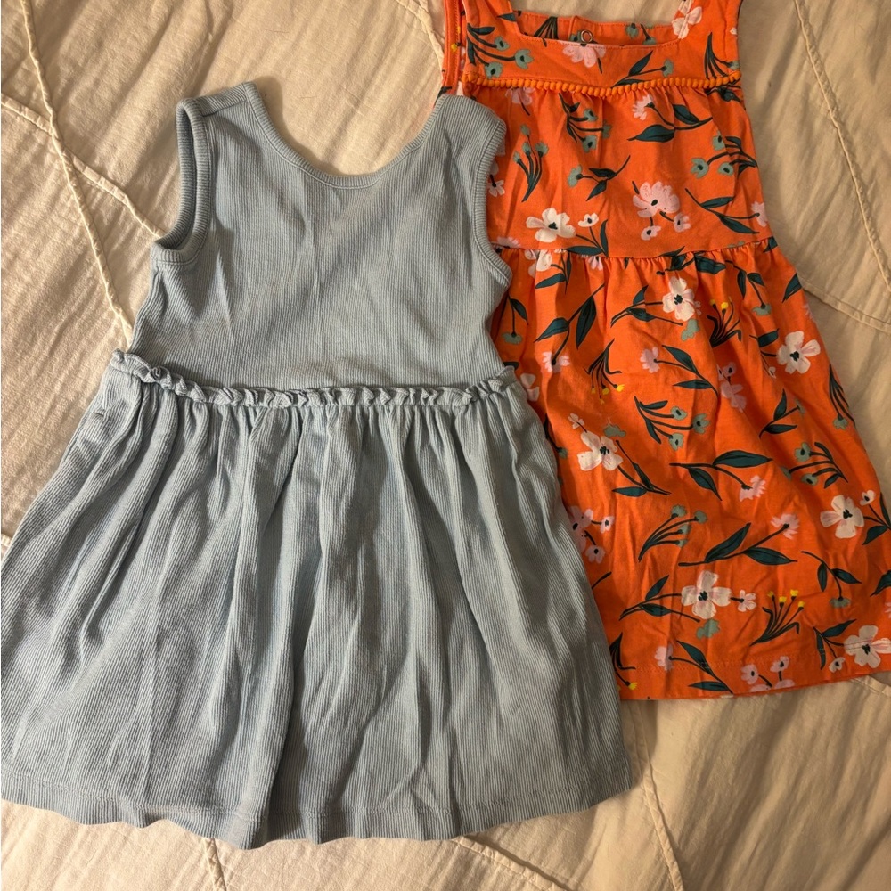 Carter's Orange Floral and Blue Dress Set